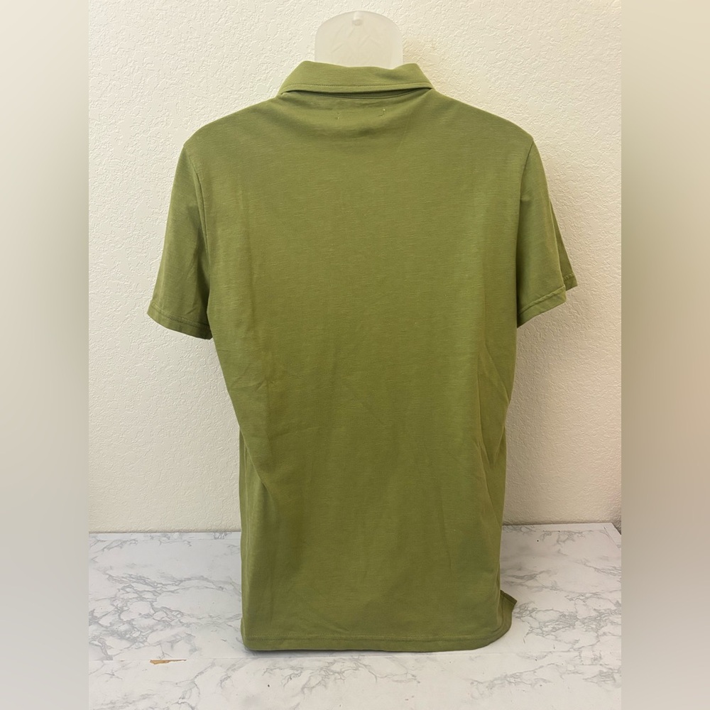 And Now This Men's Knit Polo Shirt Size M Green Short Sleeve Shirt - Picture 3 of 5